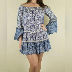 MISS JUNE BLUE FLORAL MINI DRESS